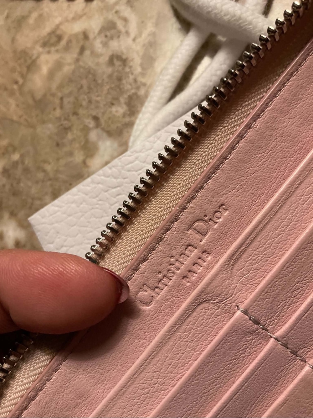 Dior Patent Quilted Zip around Wallet in Warm Tan - Picture 4 of 13